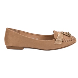 Small Swan Mocassins com franjas marrom