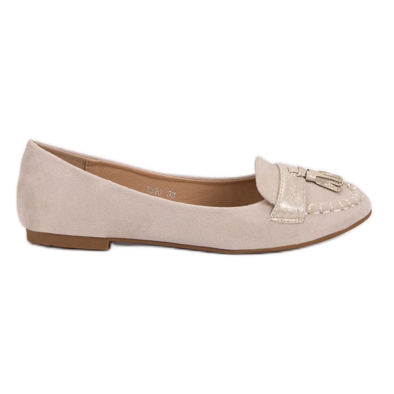 Small Swan Mocassins com franjas castanho
