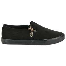 Sport Sapatilhas de camurça com zíper preto Sport Sapatilhas de camurça com zíper preto