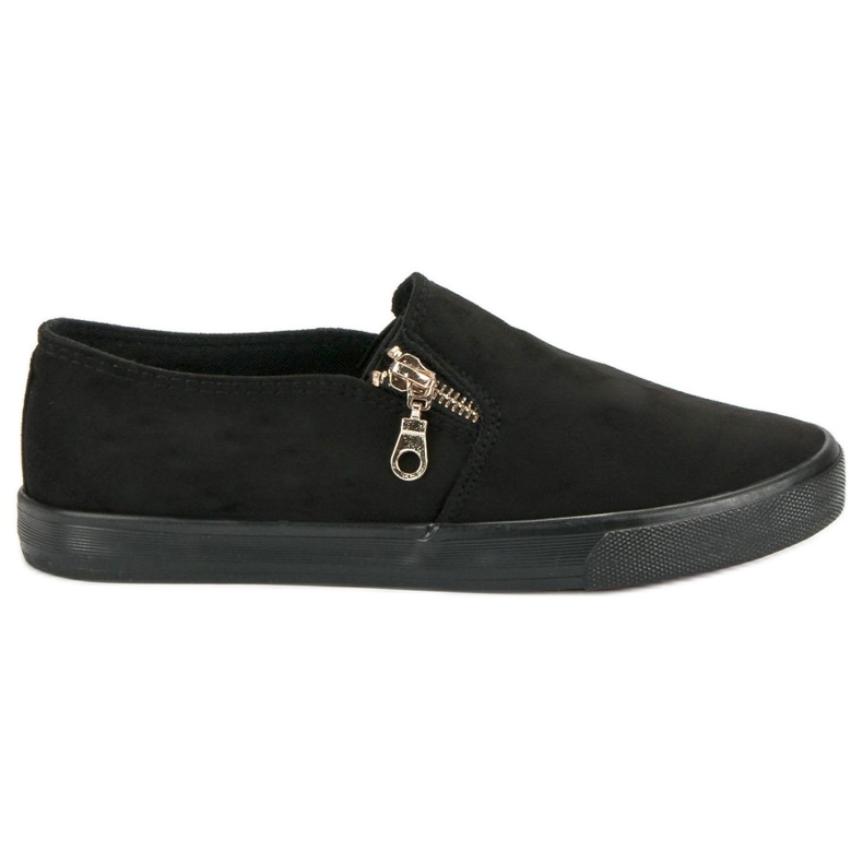 Sport Sapatilhas de camurça com zíper preto Sport Sapatilhas de camurça com zíper preto