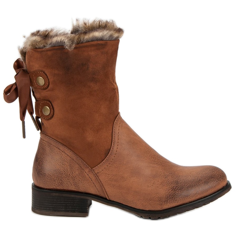 SDS Botas de camelo com laço castanho
