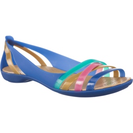 Crocs Isabella Huarache 2 plana W azul Jean ouro