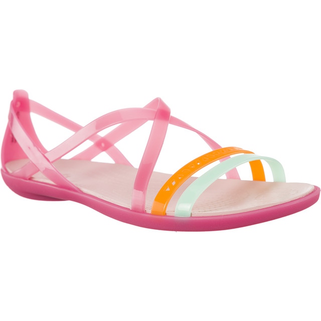 Crocs Isabella Cut Strappy Sandal Em Paraíso Rosa Rosa Poeira multicolorido