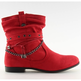 Botas vermelhas caixilhos 3767 Vermelho