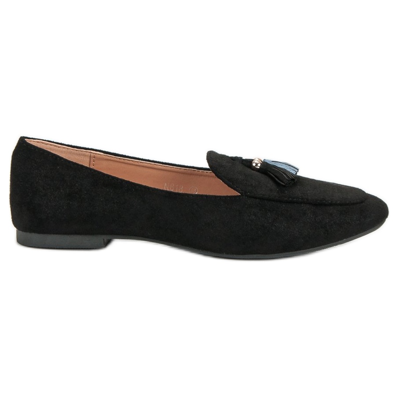 Small Swan Mocassins de purpurina preto