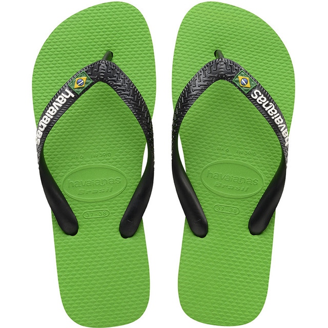 Havaianas Logo Brasil Neon Verde Preto multicolorido