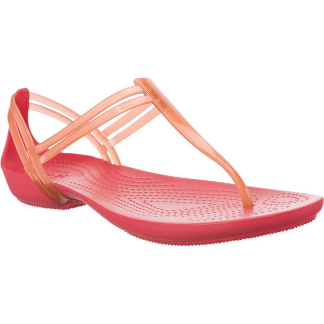 Crocs Isabella T strap Coral multicolorido