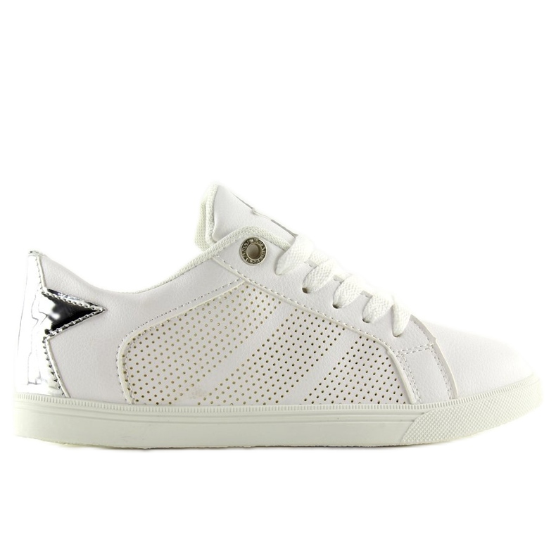 Tênis branco com estrela A6213 BRANCO / PRATA
