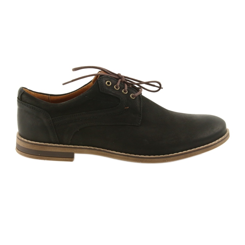 Sapatos masculinos de couro Riko 831 pretos