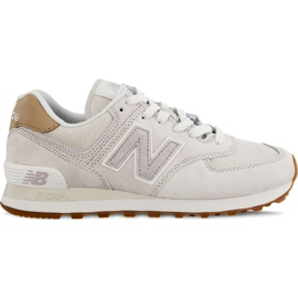 New Balance Cinza claro do penhasco de Wl574lcc com caxemira clara marrom multicolorido