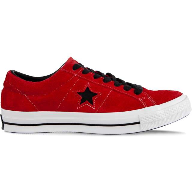 Converse Uma Estrela Estrela Negra C163246 Esmalte Vermelho Preto Branco