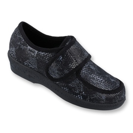 Sapatos femininos Befado pu 984D016 preto cinza