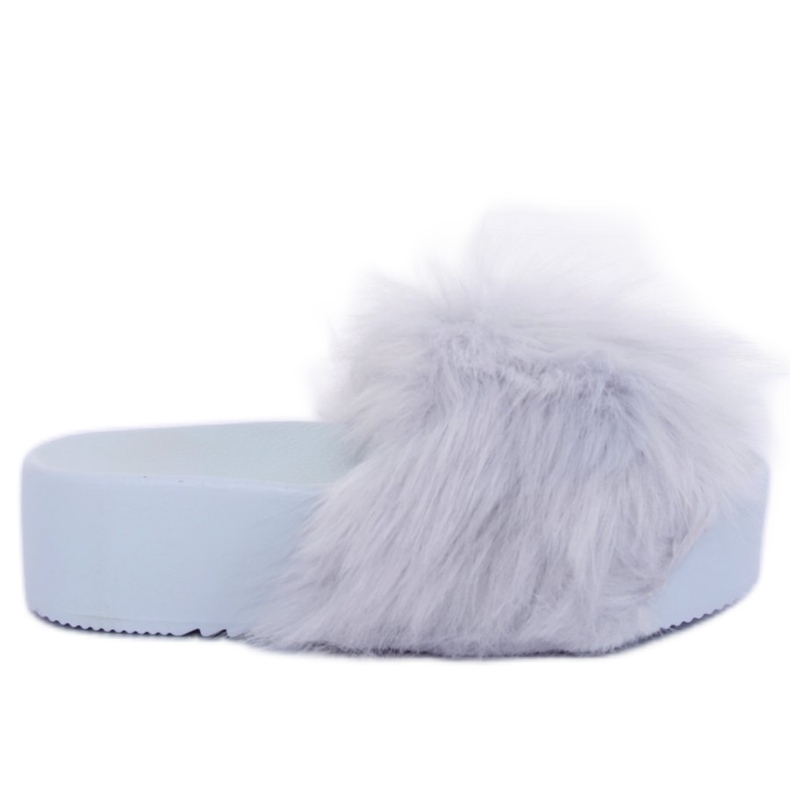 Chinelos cinza CK77P cinza com pele