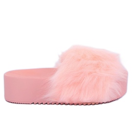 Chinelos rosa CK77P rosa com pele