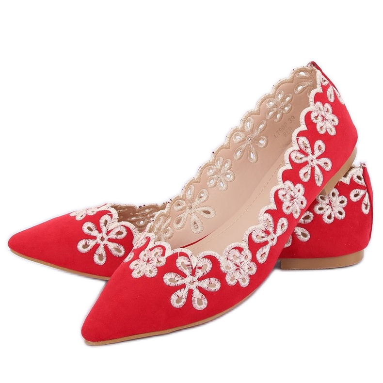 Bailarinas com aberturas vermelhas LT99P Vermelho
