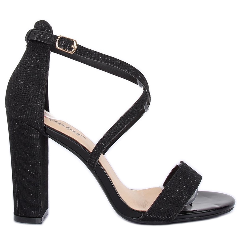 Sandálias pretas no poste NC791 Preto