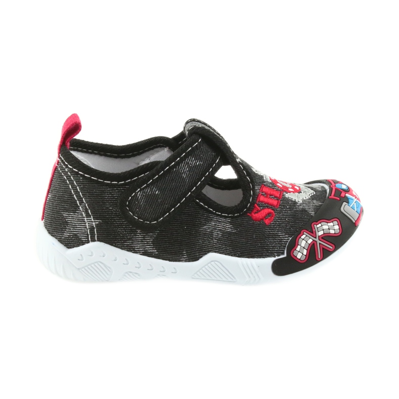 Tênis infantil preto American Club com velcro 26/19 cinza vermelho