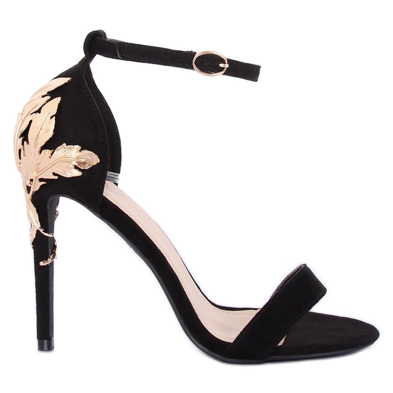 Sandálias Pretas em Salto Alto Preto 708-18 Preto