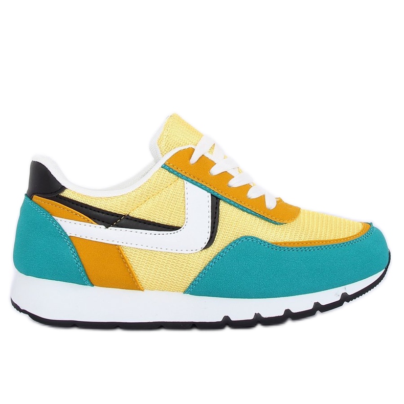 Tênis esportivos amarelo-turquesa CB-02 azul