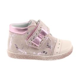 Sapatinhos de velcro infantis sapatos Ren But 1535 rosa flamingos
