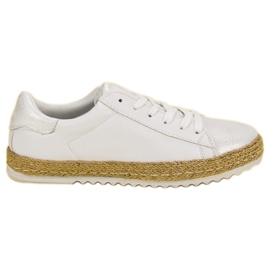 Alpercatas amarradas branco cinza