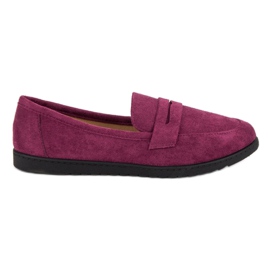 Comer Mocassins de camurça roxo