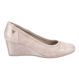 Bombas de purpurina na cunha VINCEZA marrom