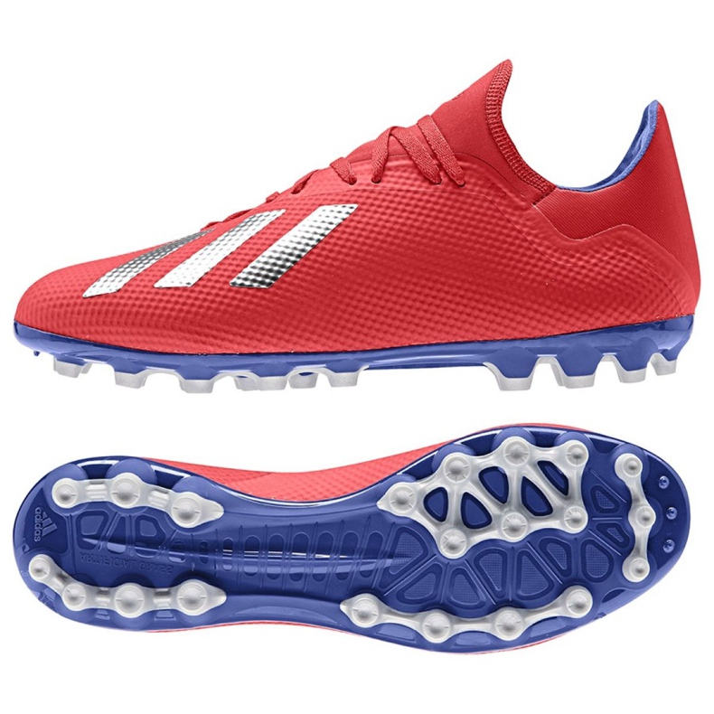 Chuteiras Adidas X 18.3 Ag M BC0299 multicolorido vermelho Chuteiras Adidas X 18.3 Ag M BC0299 multicolorido vermelho