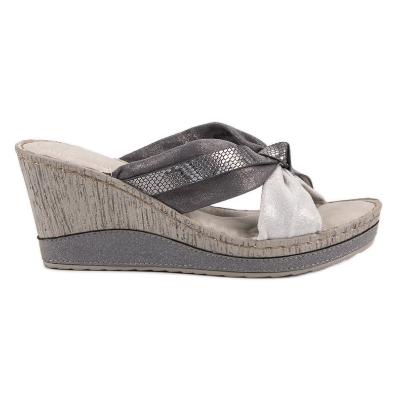 Sandálias de cunha VINCEZA cinza