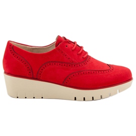 Corina Sapatos Red Wedge vermelho