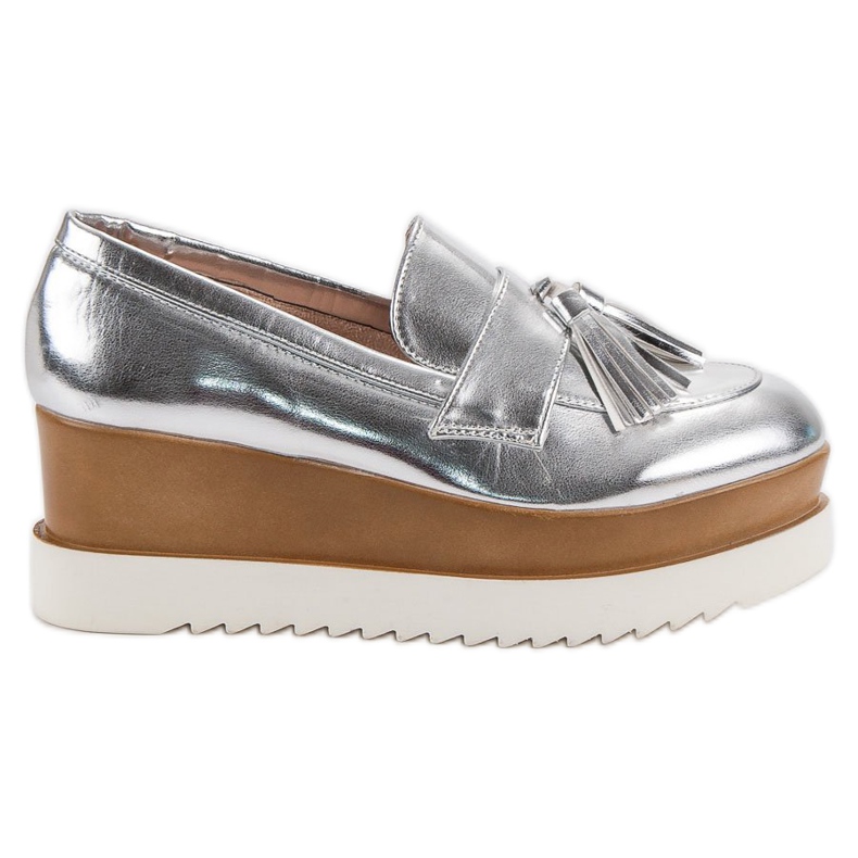 Corina Mocassins Silver Wedge cinza