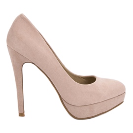 Corina Salto de camurça na plataforma castanho