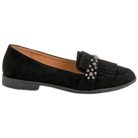 Laura Mode Mocassins pretos com strass Laura Mode Mocassins pretos com strass