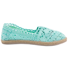 Sweet Shoes Alpercatas de renda menta verde