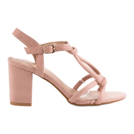 Laura Mode Sandálias elegantes em um bar rosa