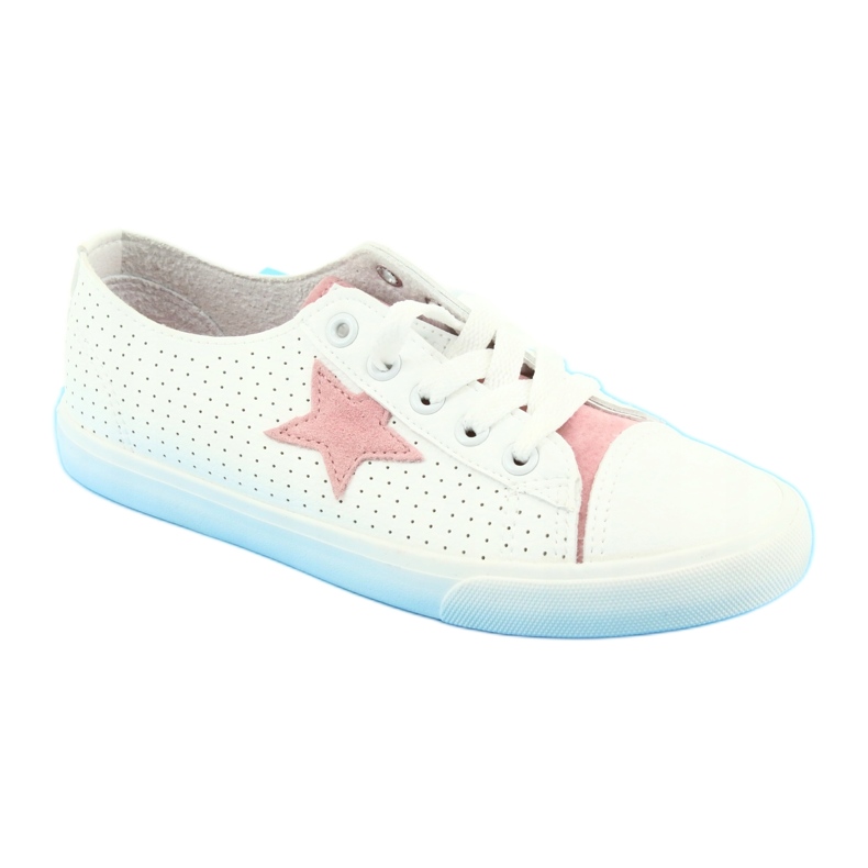 Big Star Tênis femininos decorados com uma estrela 274691 branco