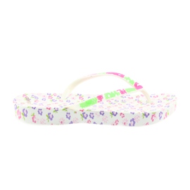 Atletico Chinelos femininos com flores branco tolet verde rosa