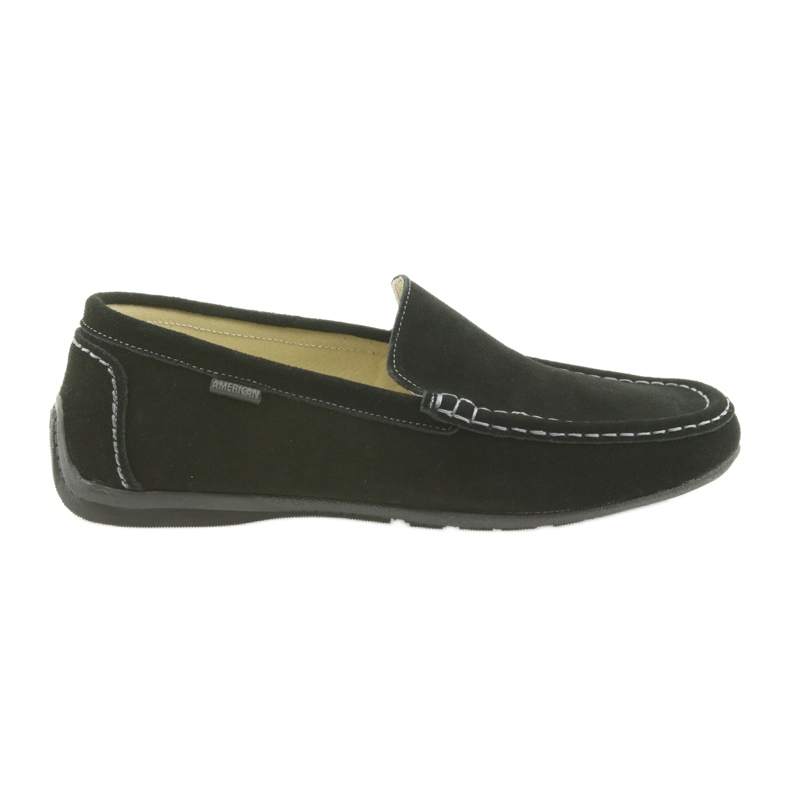 Sapatos mocassins masculinos de couro American Club 01/2019 preto