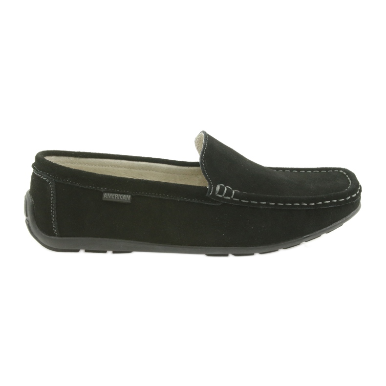 Sapatos de couro femininos Mocassins American Club JK03 preto