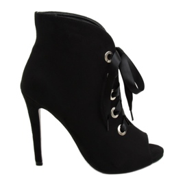 Botas pretas com dedos abertos 680-32 Pretas preto