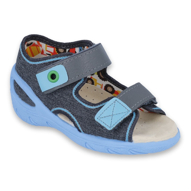 Sapatos infantis Befado pu 065X125 azul cinza