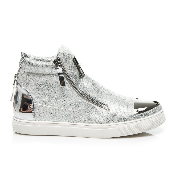 Vices Tênis feminino com estampa de cobra cinza