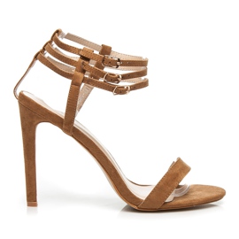 Milaya Sandálias sensuais com alças castanho