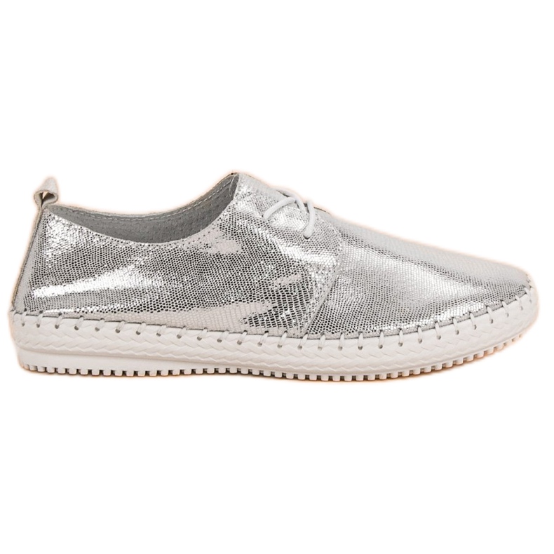 Filippo Sapatos de couro prateado cinza