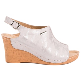 Filippo Sandálias de cunha com um padrão rosa