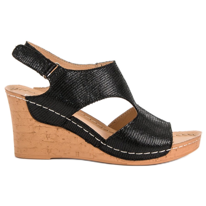 Filippo Sandálias Black Wedge preto