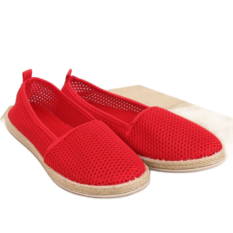 Alpercatas feitas de malha vermelha JX1029 Vermelho