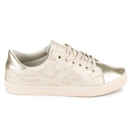 Tênis Com Biqueira Brilhante castanho