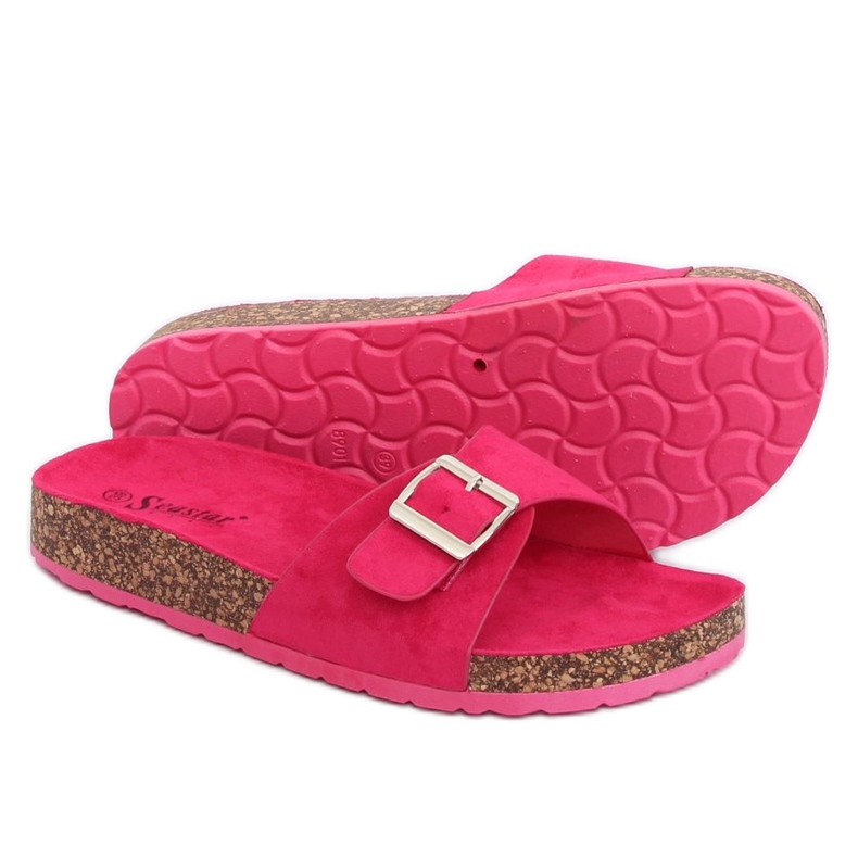 Chinelos de camurça fúcsia CK61P Fushia rosa Chinelos de camurça fúcsia CK61P Fushia rosa