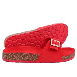 Chinelos de camurça vermelha CK61P vermelho